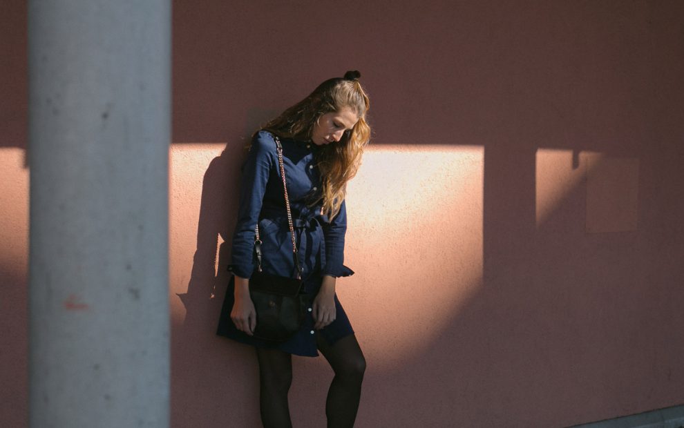 Outfit: Jeanskleid von Orsay