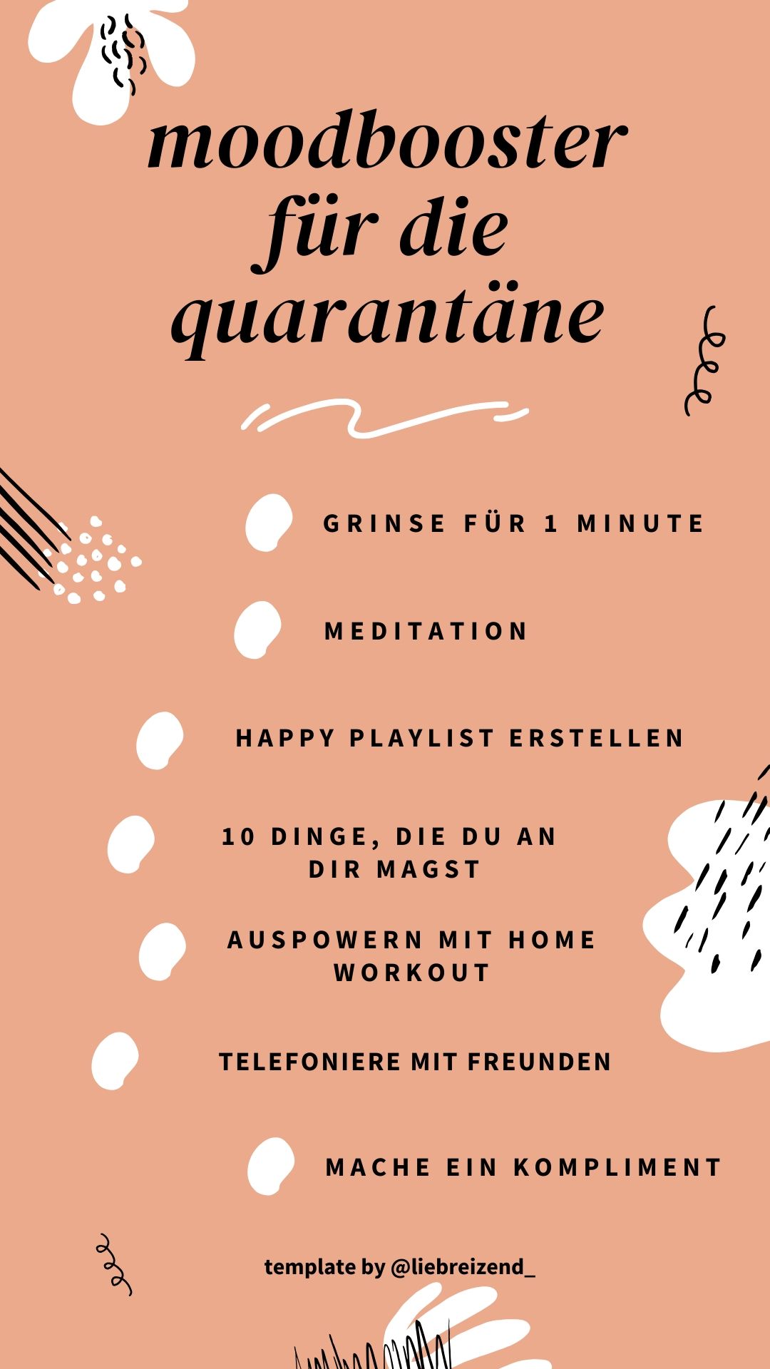 Checkliste Moodbooster für die Quarantäne